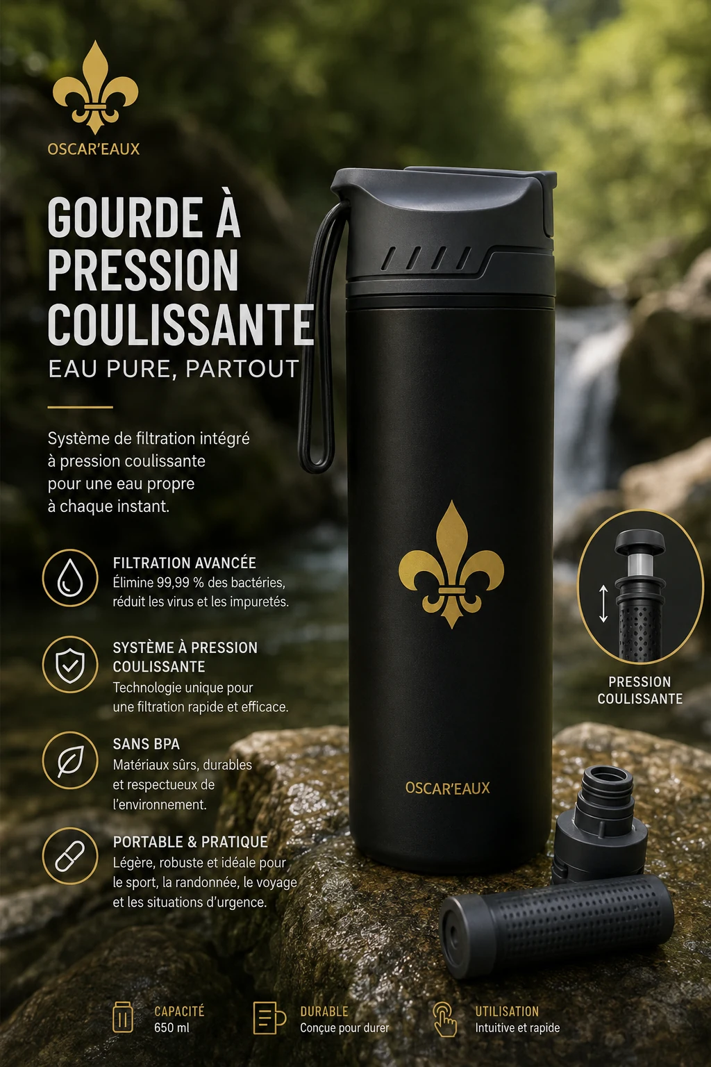 Gourde Filtrante Trek · vue 2